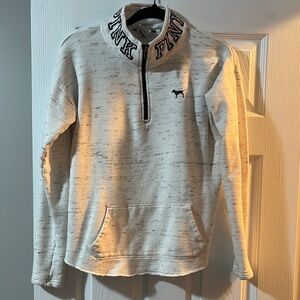 PINK Victoria's Secret White Zip Up Sweater